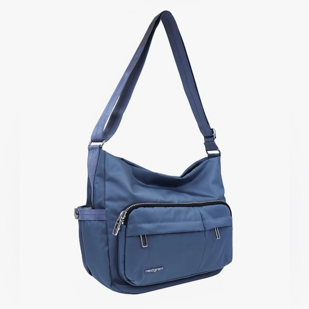 Hedgren Camila Sustainable Hobo Travel Bag Baltic Blue Recycled Crossbody NWT